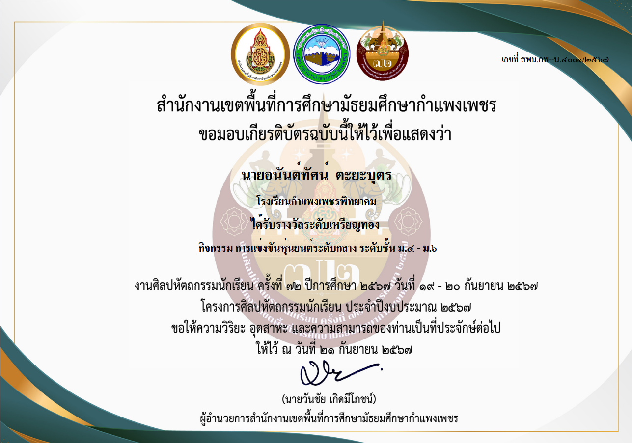 Certificate screenshot